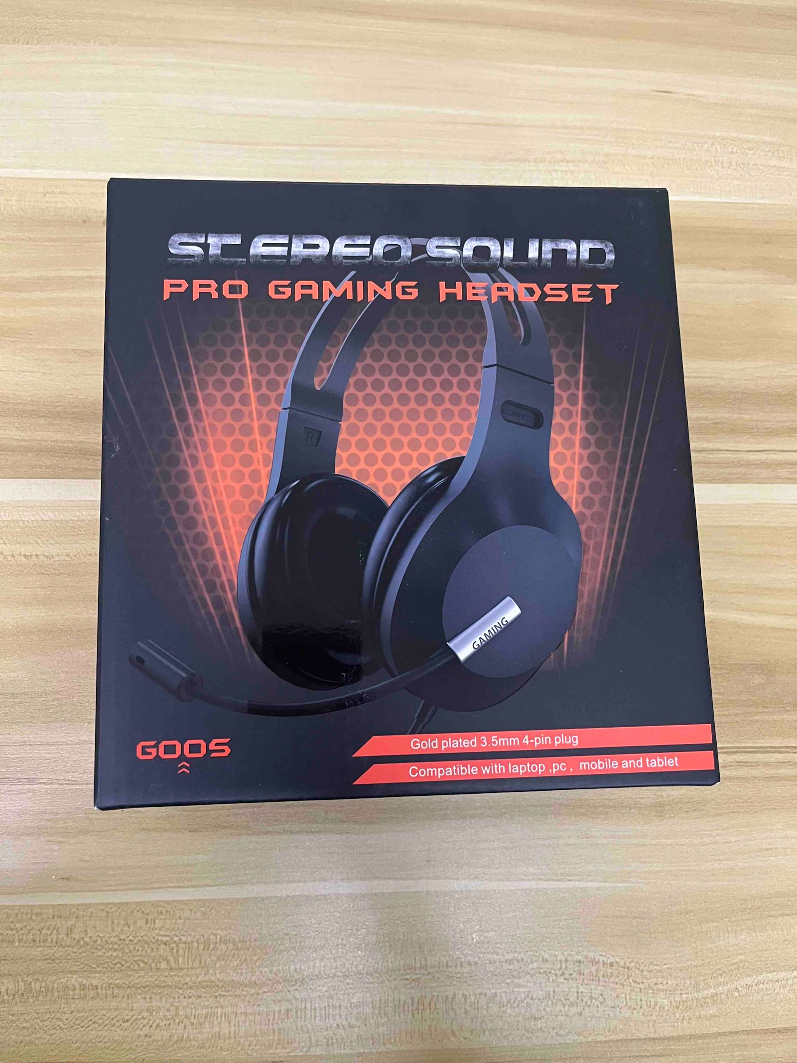 GOOS Stereo Sound Pro Gaming Headset box, the early access freebie