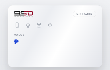 Blank BSD International gift card template